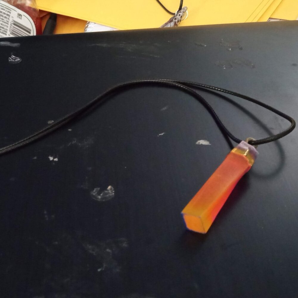 Handmade Orange Yellow Pendant Necklace